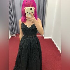 Elegant black ballroom gown for formal events